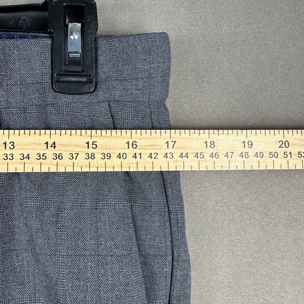 Perry Ellis Dress Pants Mens 32x30 Gray Slim Fit Plaid Portfolio Office Work - Picture 4 of 10